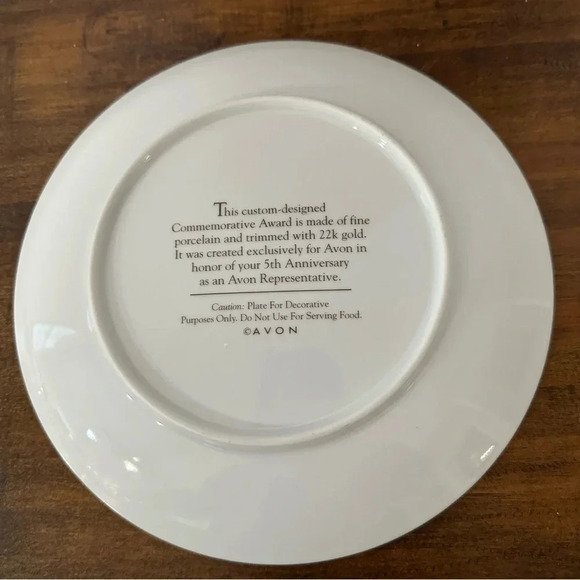 Avon 5th Anniversary California Perfume Company Commemorative Gold Lined Plate - Picture 6 of 6